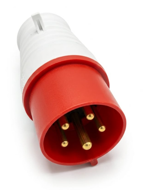 5-Pin Industrial Power Plug (3P+N+E) - Heavy Duty Red Industrial Connector