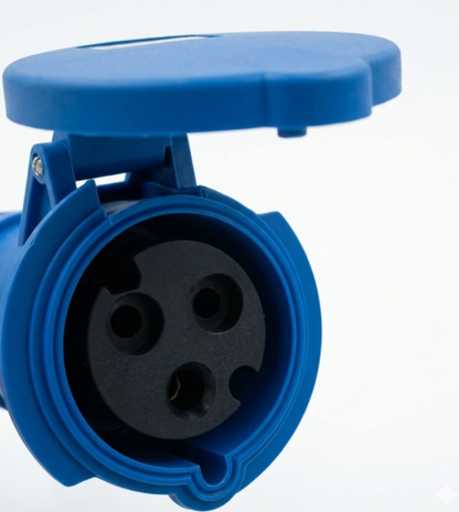Heavy Duty Blue Extension Socket for Single Phase Site Power - 32 Amp 2P+E