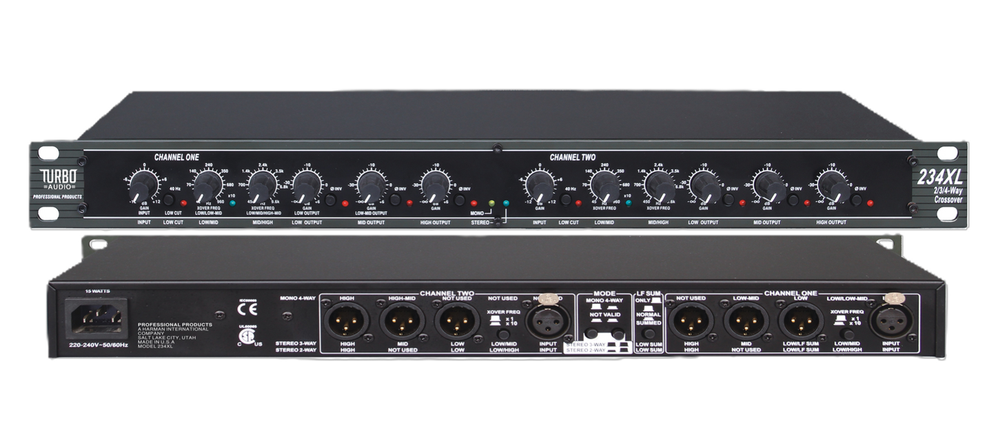 TA-234 XL Analog Crossover – Professional 2/3/4 Way Audio Processor